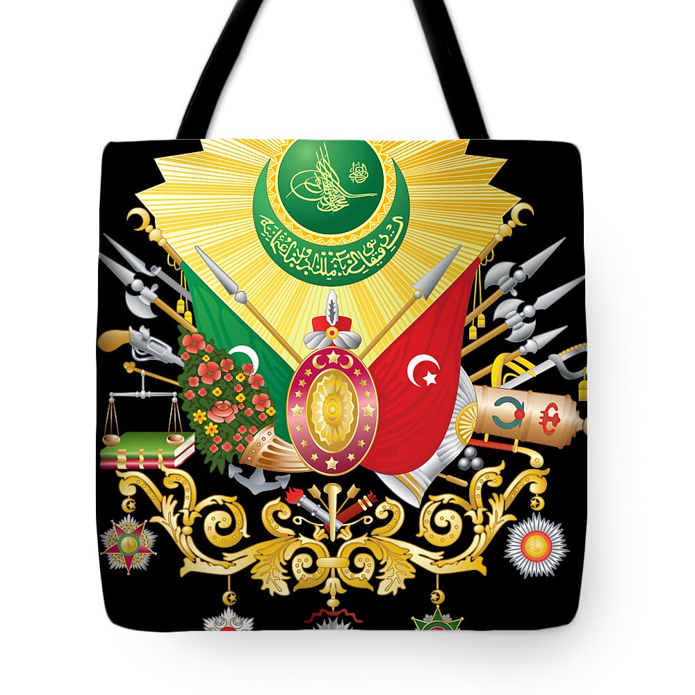 Sufi Tote Bag featuring the digital art Ottoman Coat-of-Arms by Sufi Meditation Center