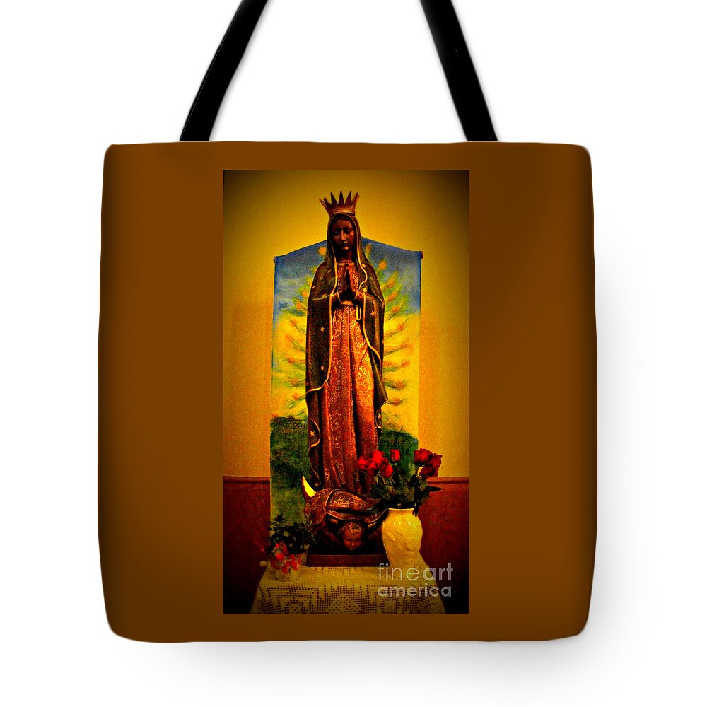 Lomography Tote Bag featuring the photograph Our Lady of Guadalupe - Lomography by Frank J Casella