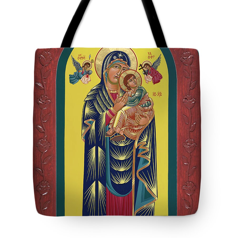 Our Lady Of Perpetual Help Tote Bag featuring the painting Our Lady of Perpetual Help -Framed by William Hart McNichols