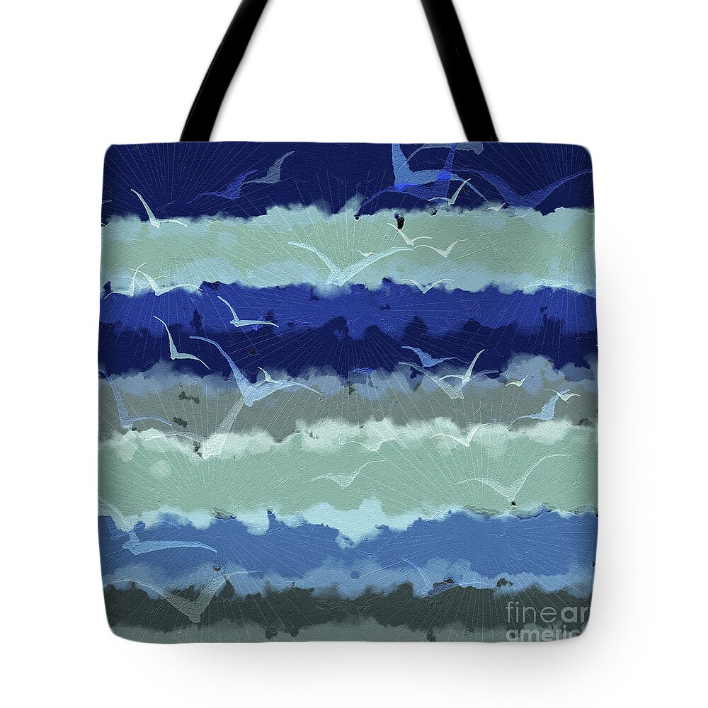 Abstract Tote Bag featuring the digital art Our Wings are Strong by Bentley Davis