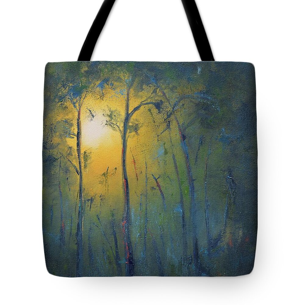Forest Tote Bag featuring the painting Out of the Forest by Patricia Caldwell