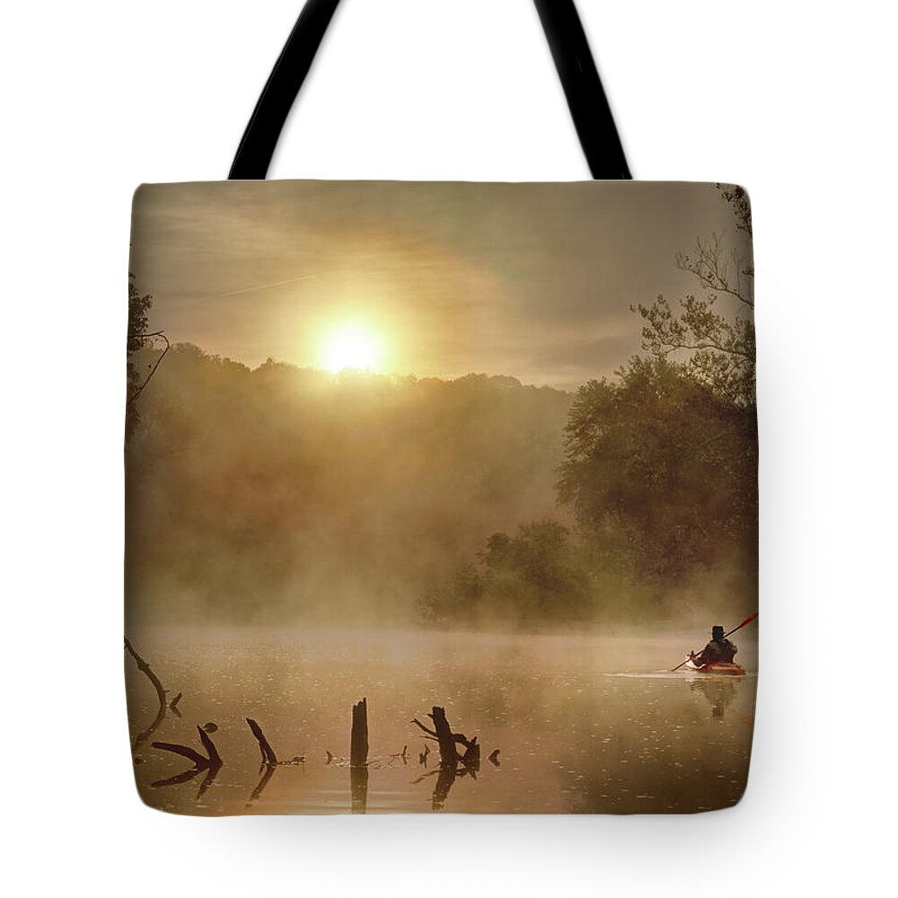 River Tote Bag featuring the photograph Out Of the Gloom by Robert Charity