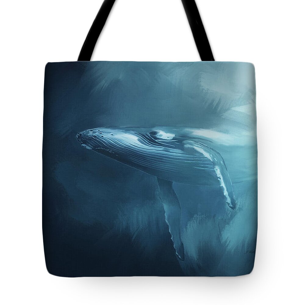 Out Of The Mist Tote Bag featuring the painting Out Of The Mist by Jordan Blackstone