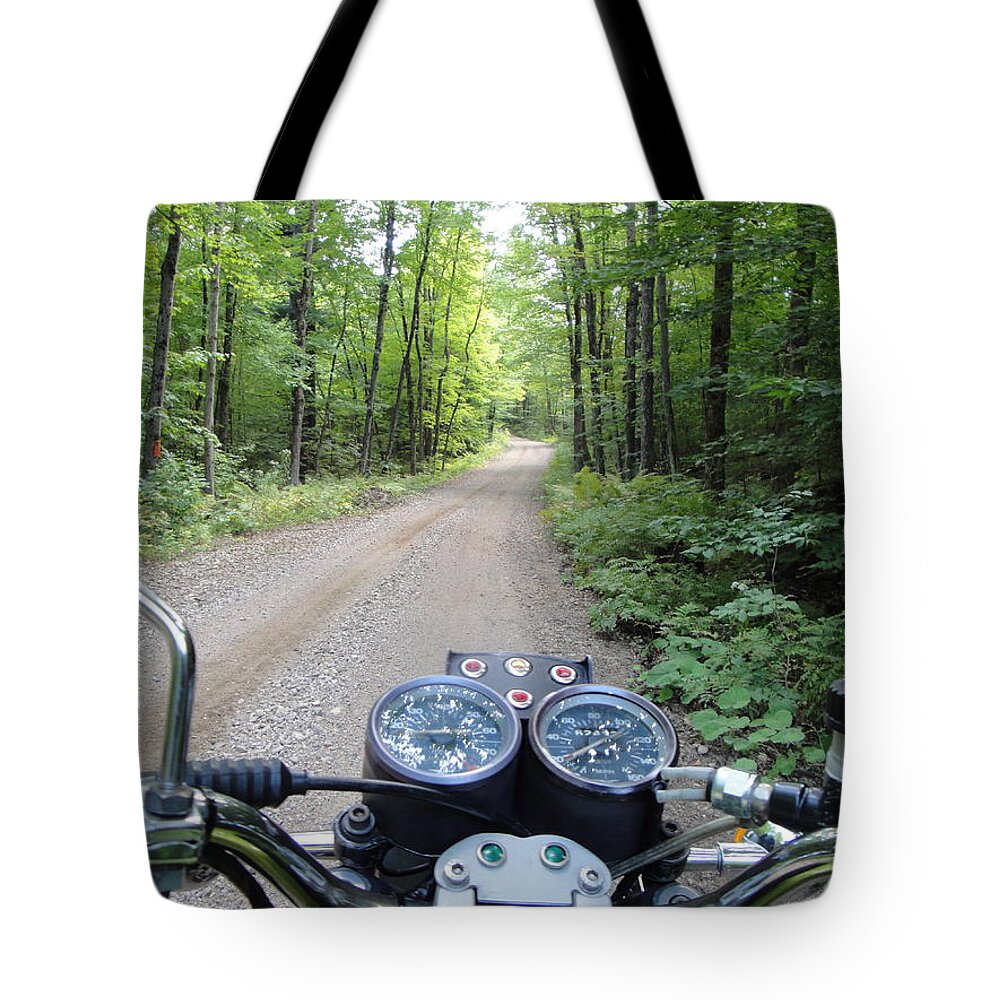Motorcycle Tote Bag featuring the photograph Out Ridin by Edward Theilmann