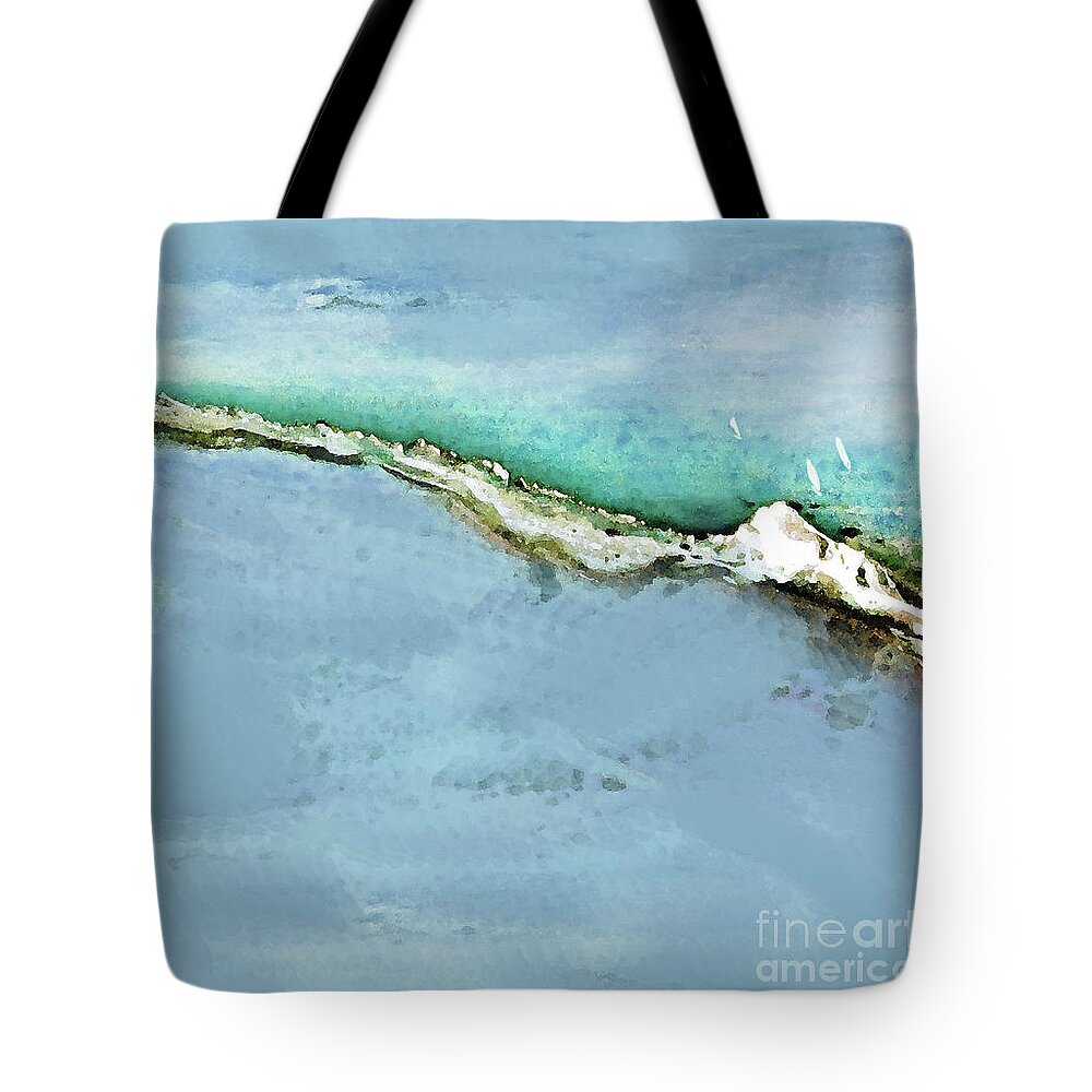Abstract Tote Bag featuring the painting Out to Sea by Sharon Williams Eng