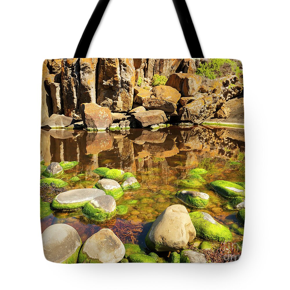Reflection Tote Bag featuring the photograph Outback Rock Reflections by THP Creative