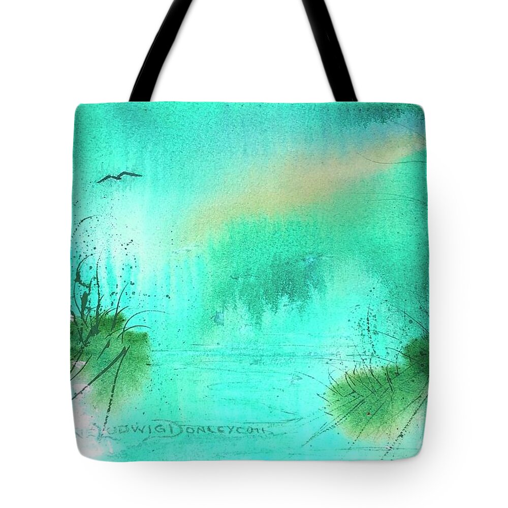 Mountain Tote Bag featuring the painting Blue Ridge Mountain -- Morning Mist by Catherine Ludwig Donleycott