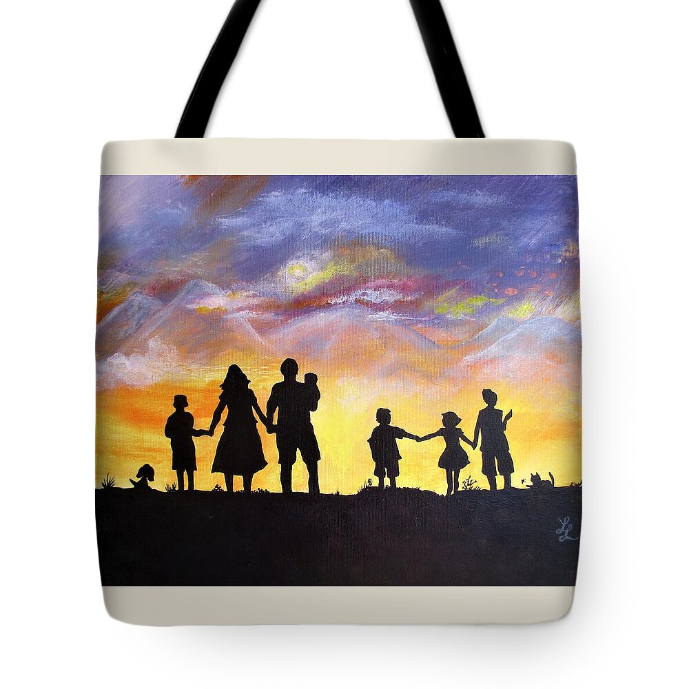 Outlook For Spacious Skies Tote Bag featuring the painting Outlook For Spacious Skies by Lynn Raizel Lane