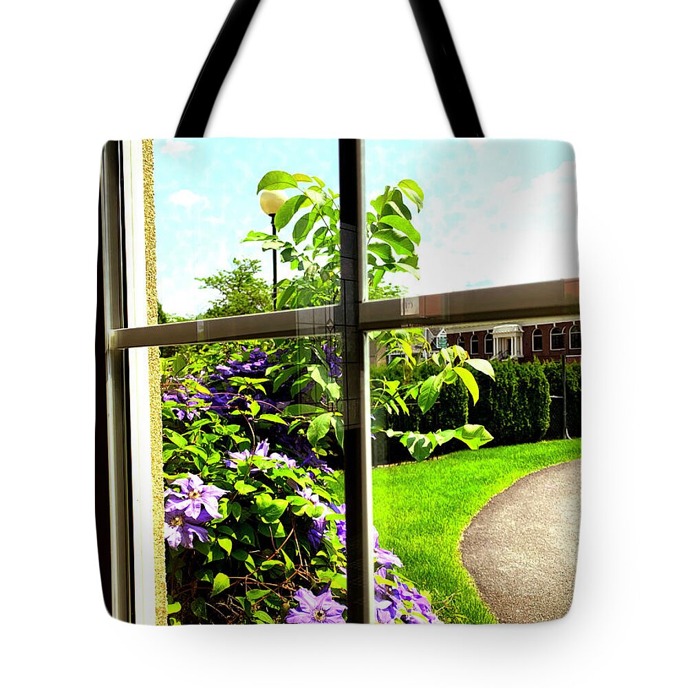 Window Tote Bag featuring the photograph Outside by Kathryn Alexander MA