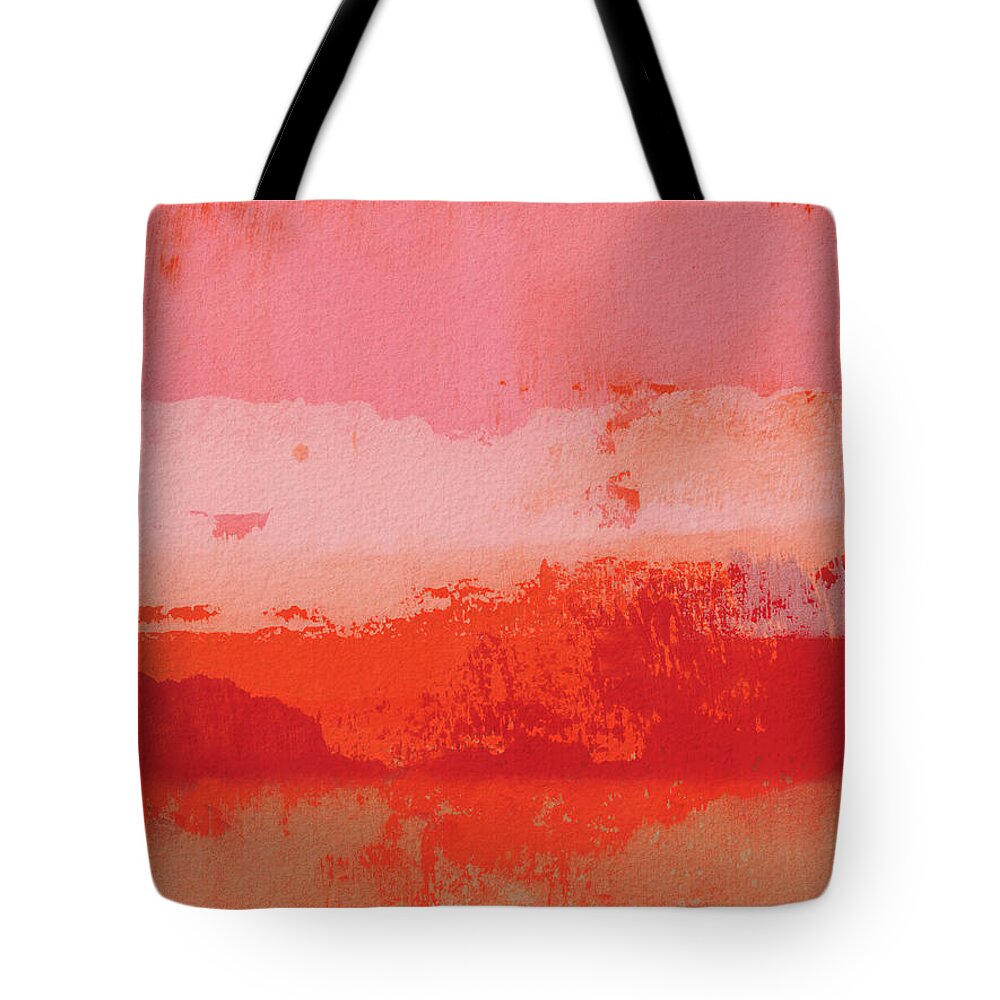 Abstract Tote Bag featuring the mixed media Overlapping- Art by Linda Woods by Linda Woods