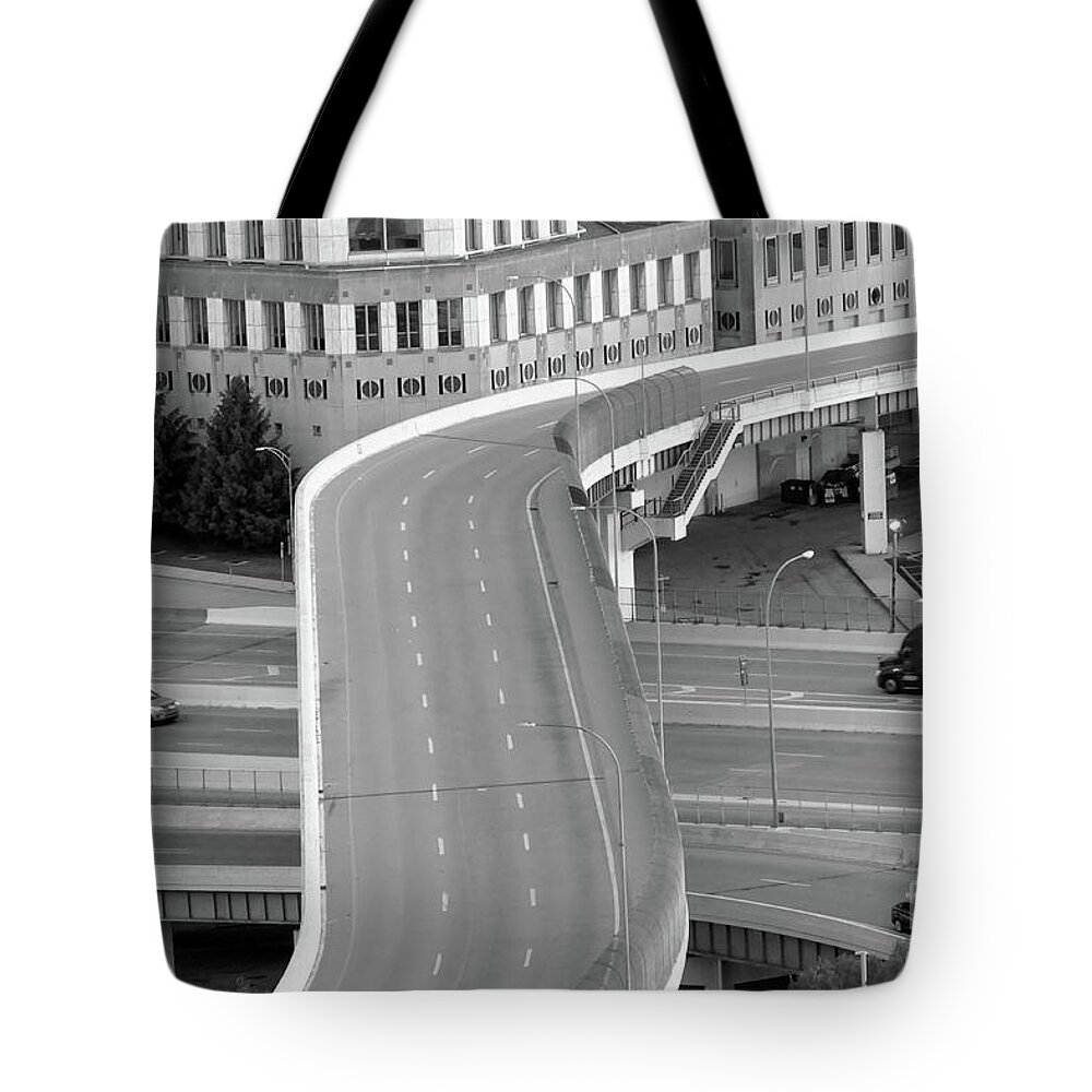 Highway Tote Bag featuring the photograph Overpass by Bentley Davis