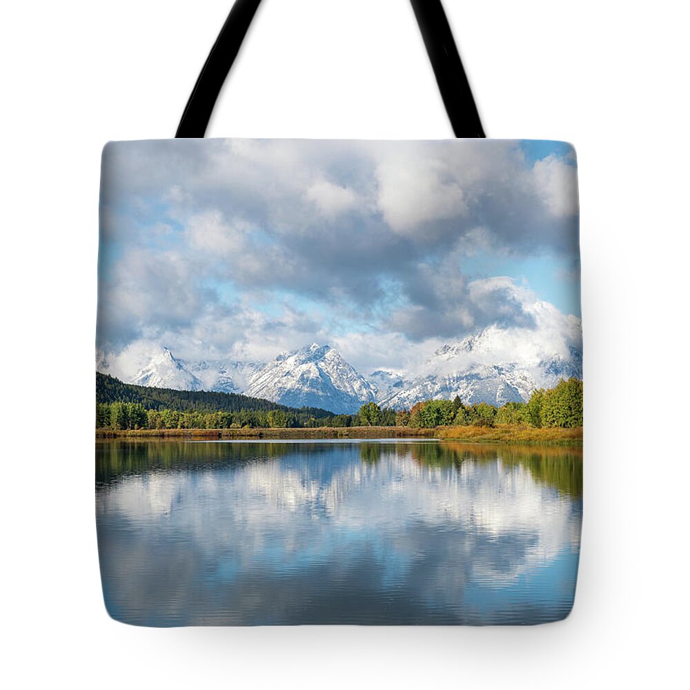Tetons Tote Bag featuring the photograph Oxbow Bend by Mary Hone