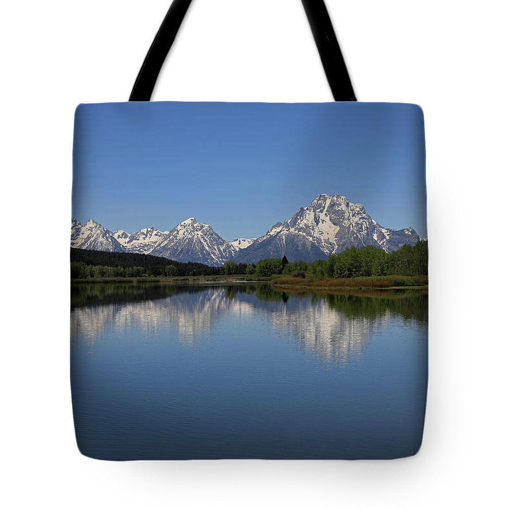 Oxbow Bend Tote Bag featuring the photograph Grand Teton - Oxbow Bend - Snake River 2 by Richard Krebs