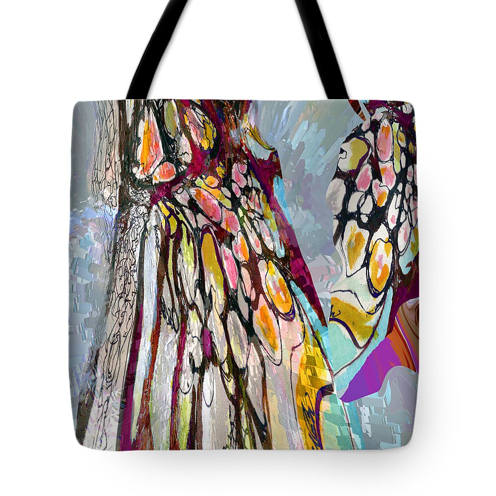 Tree Tote Bag featuring the mixed media oy of Spring in the Mother Tree by Zsanan Studio