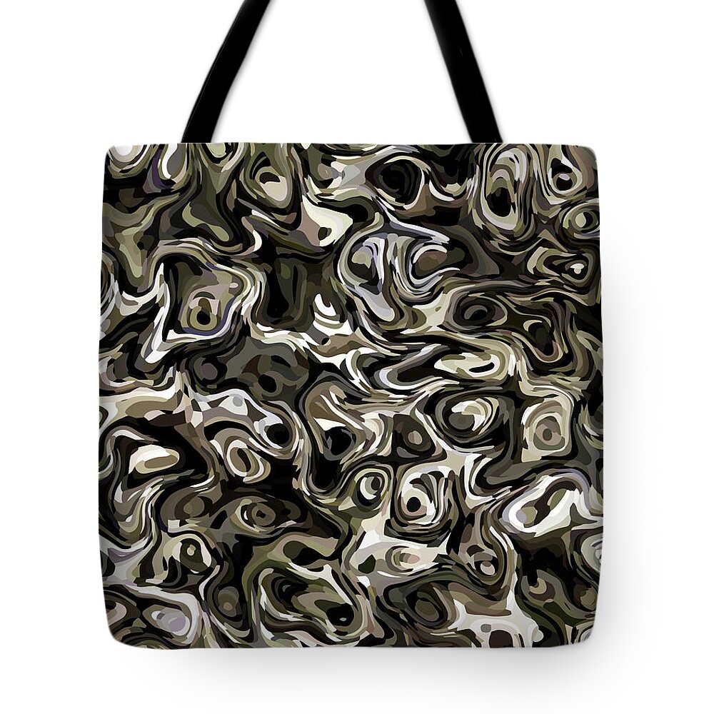 #abstract #abstractart #digital #digitalart #wallart #markslauter #print #greetingcards #pillows #duvetcovers #shower #bag #case #shirts #towels #mats #notebook #blanket #charger #pouch #mug #tapestries #facemask #puzzle Tote Bag featuring the digital art Oyster Reef by Mark Slauter