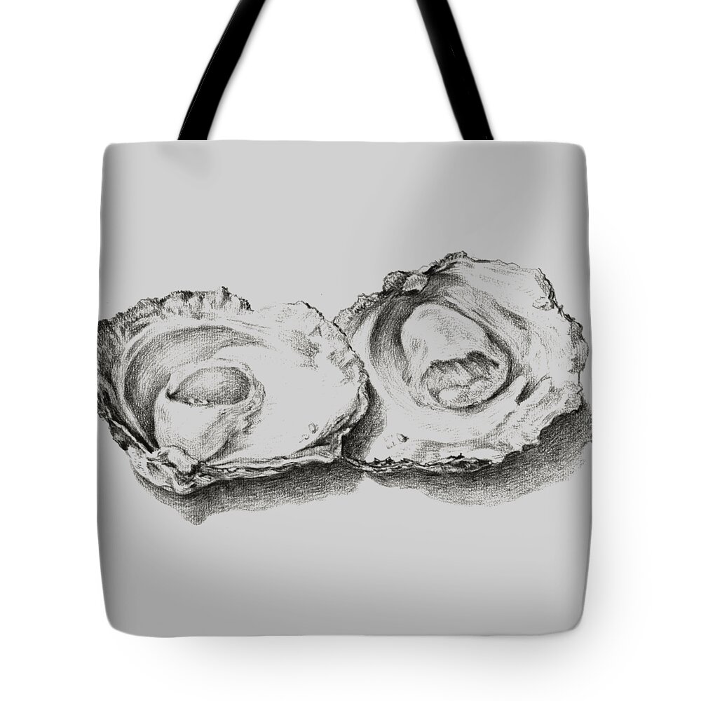 Animal Tote Bag featuring the painting Oysters White by Tony Rubino