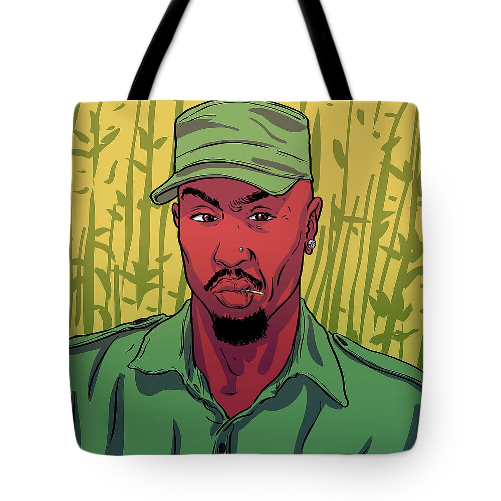 Hiphop Tote Bag featuring the digital art Pac of The Jungle by Point Blank