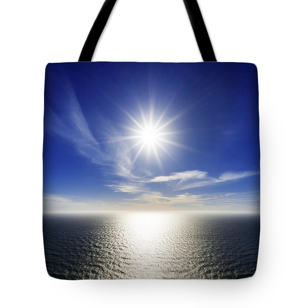 Paradise Tote Bag featuring the photograph Pacific Ocean and Sun by Pelo Blanco Photo