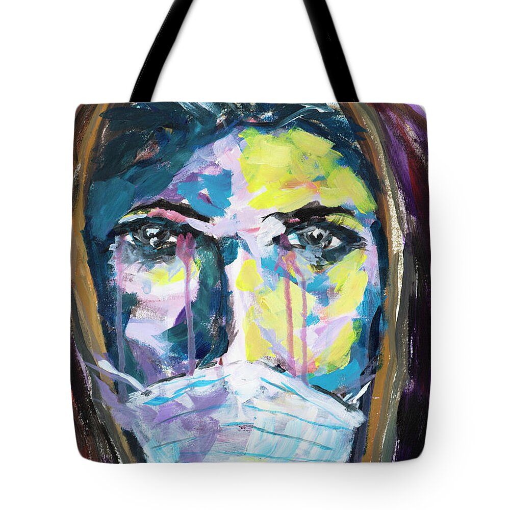 Pain Tote Bag featuring the painting Pain by Mark Ross