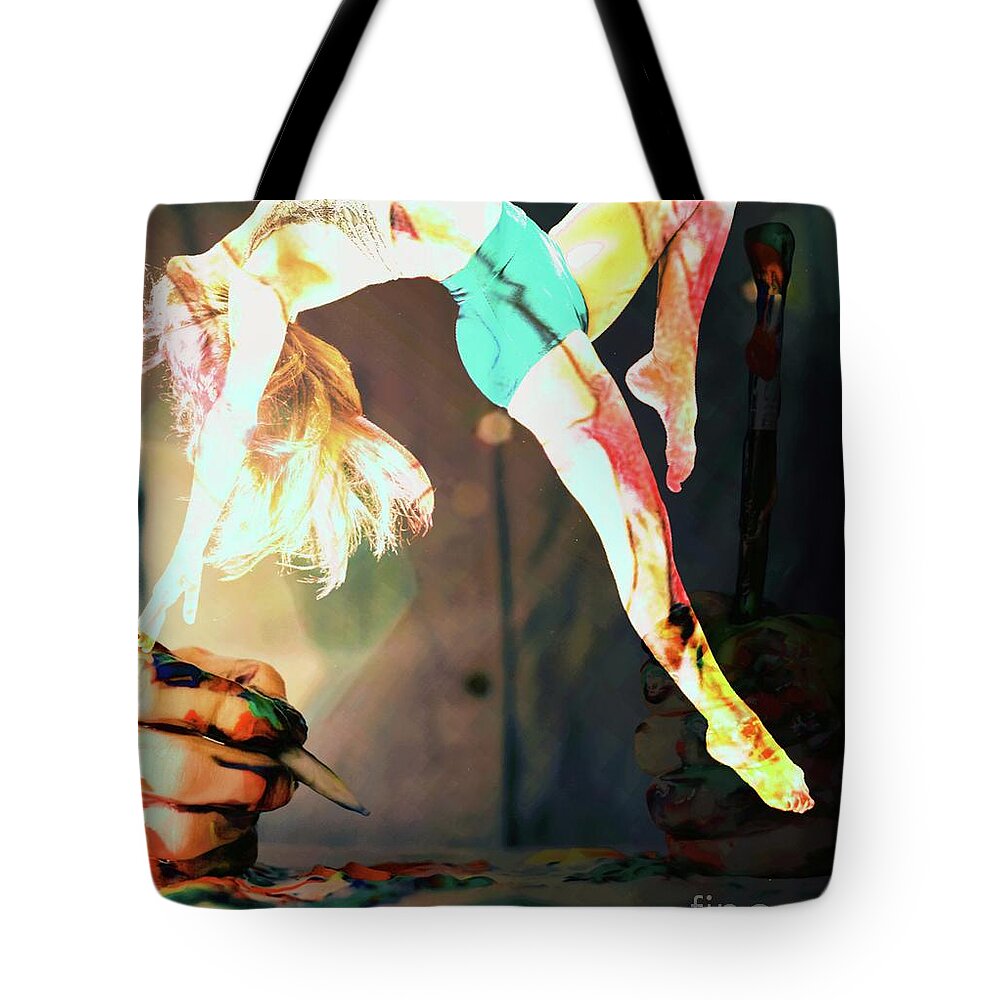  Tote Bag featuring the digital art Paint The Movement by Yvonne Padmos