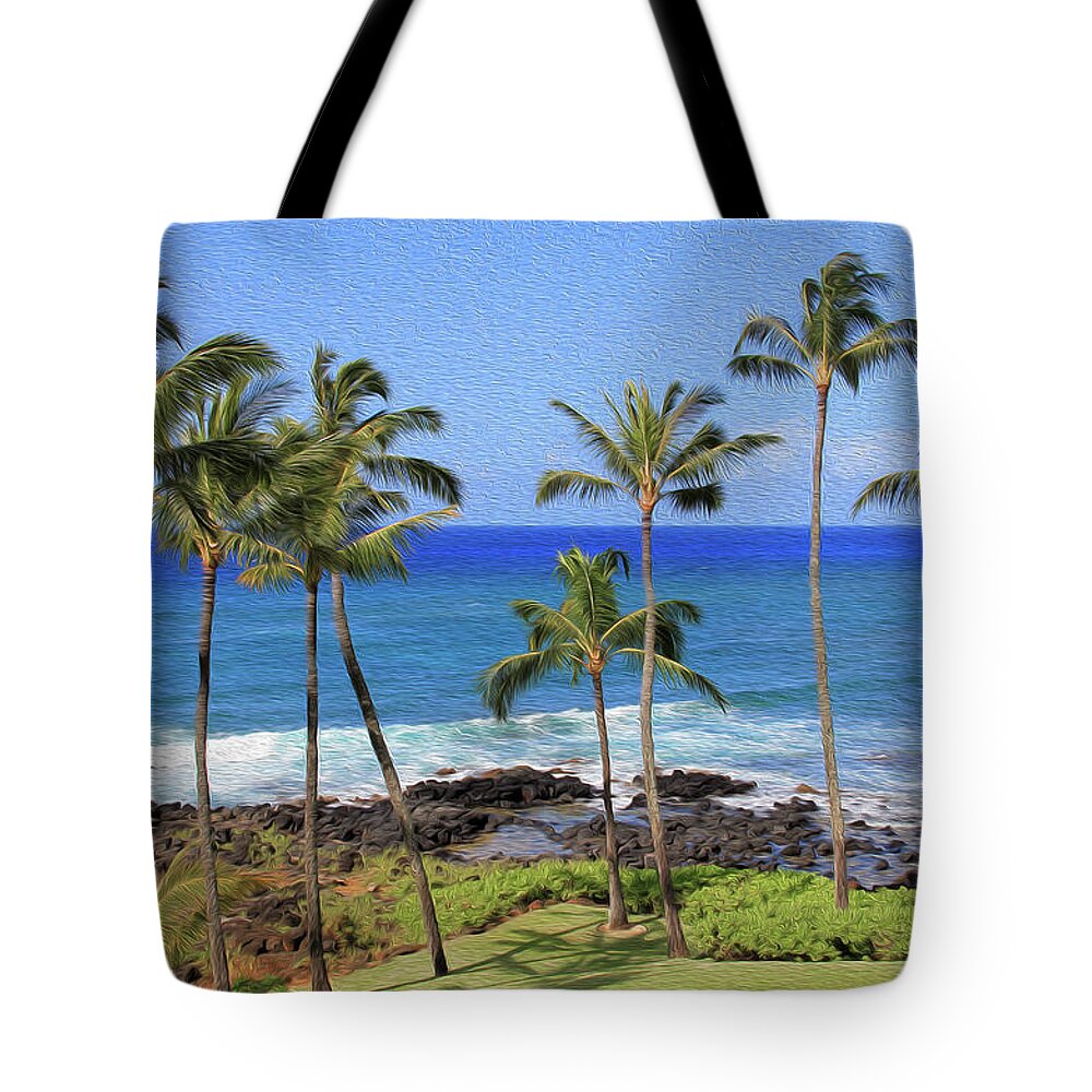 Trees Tote Bag featuring the photograph Painted Hawaiian Palms by Robert Carter