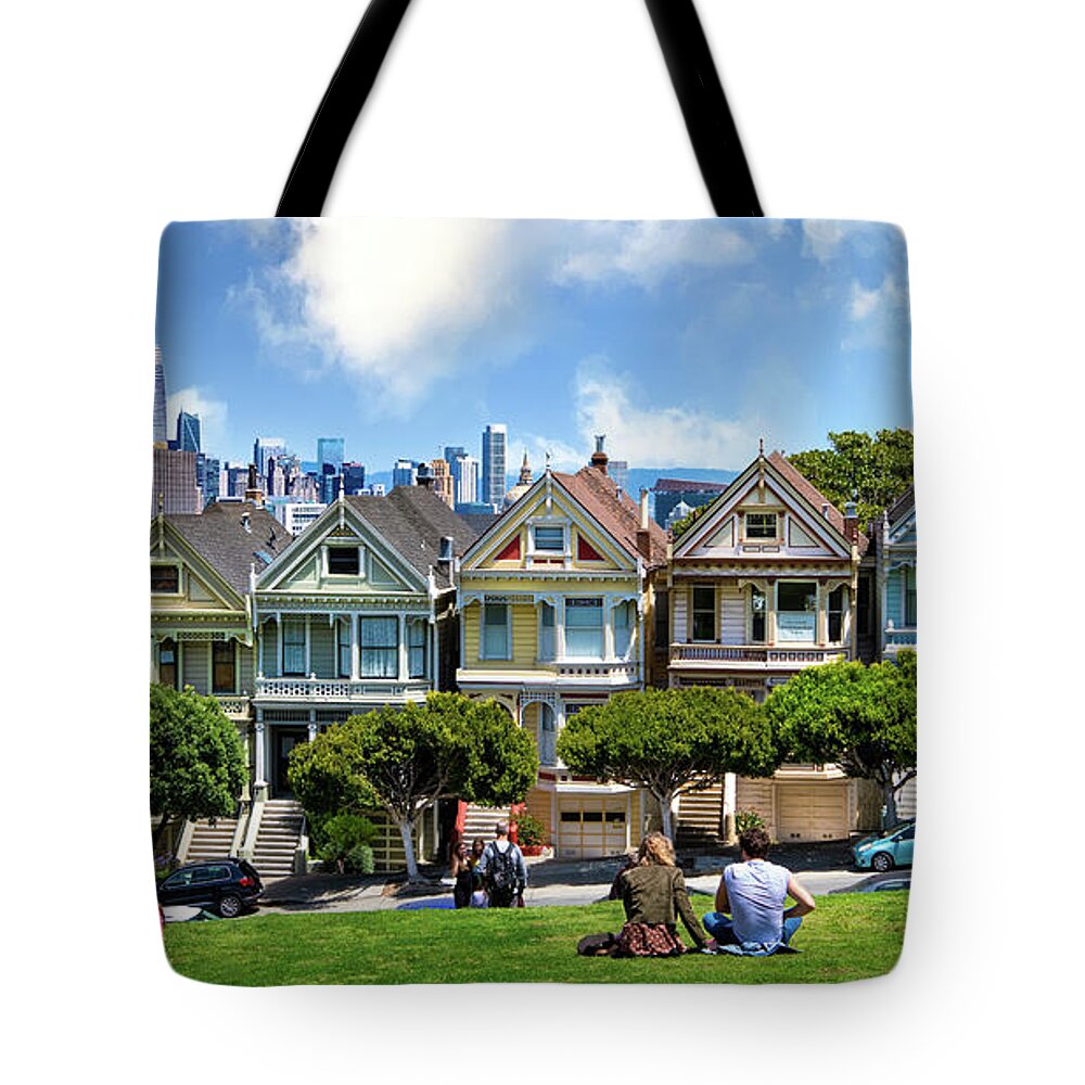 Alamo Square Tote Bag featuring the photograph Painted Ladies of San Francisco by David Levin