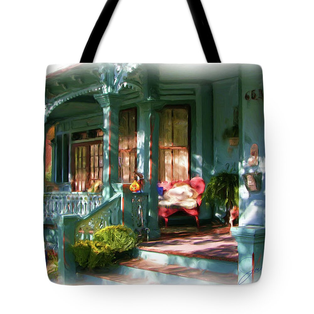 Architecture Tote Bag featuring the painting Painted Lady by Joel Smith