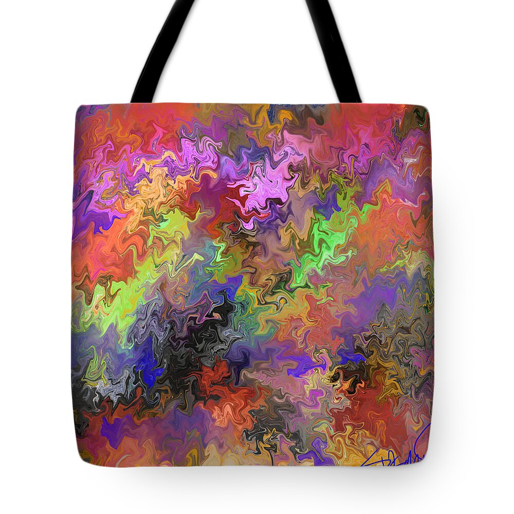Swirl Tote Bag featuring the digital art Painted Magic by Susan Fielder