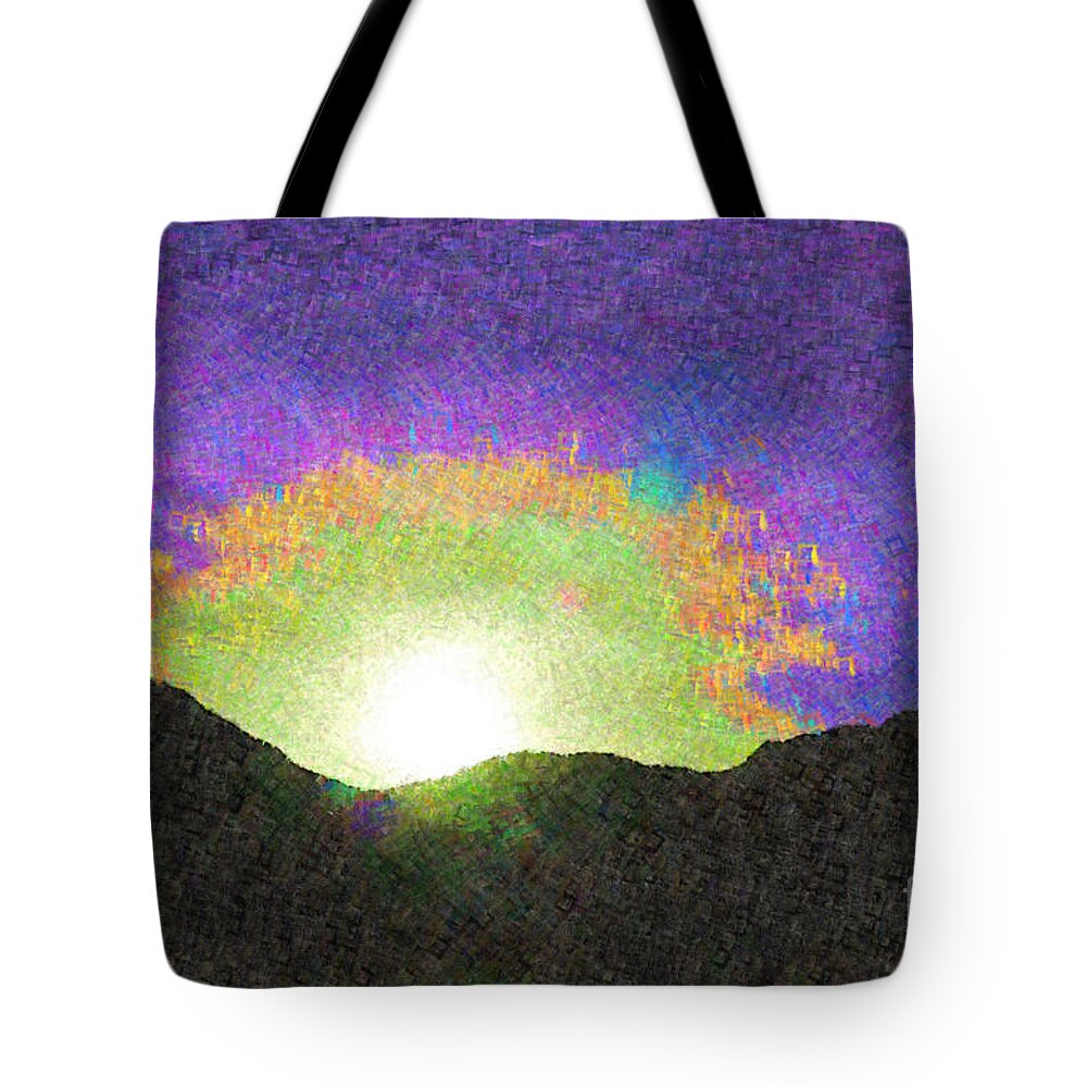 Sunset Tote Bag featuring the photograph Painted Sunsetting Behind the Hills by Katherine Erickson