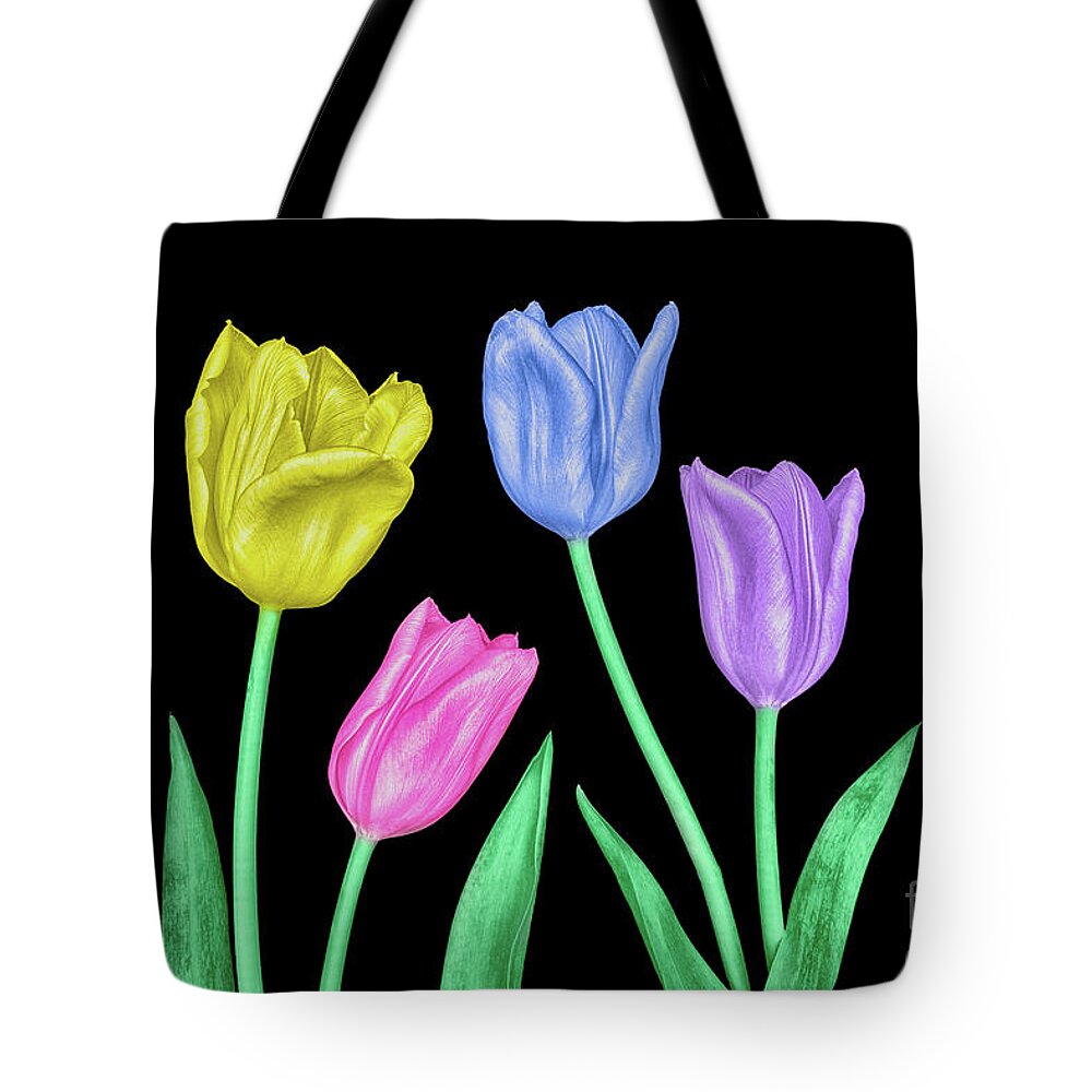 Tulips Tote Bag featuring the photograph Painted Tulips by Mimi Ditchie