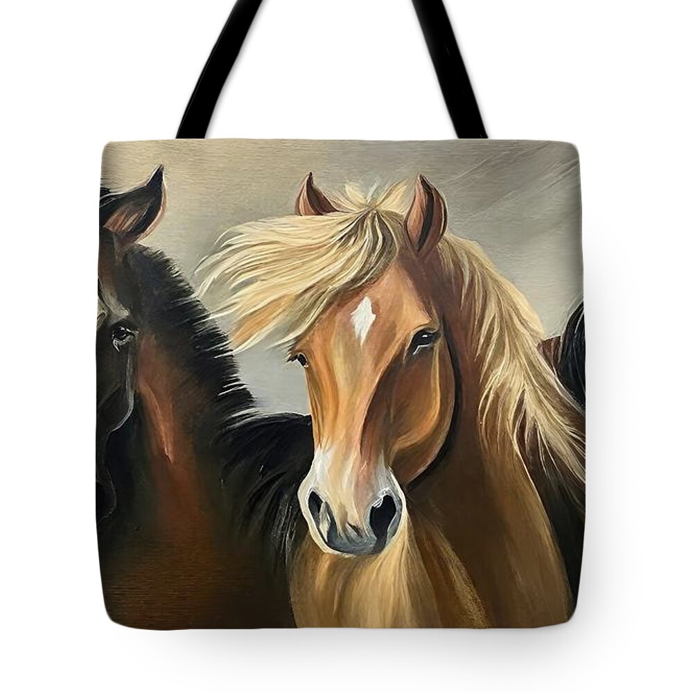 Icelandic Pony Tote Bags
