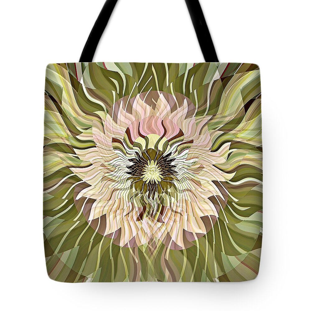 Pale Tote Bag featuring the digital art Pale Pink Floral by David Manlove