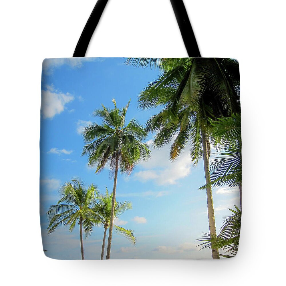 Tropical Tote Bag featuring the photograph Palm Trees And Sunshine by Nicklas Gustafsson