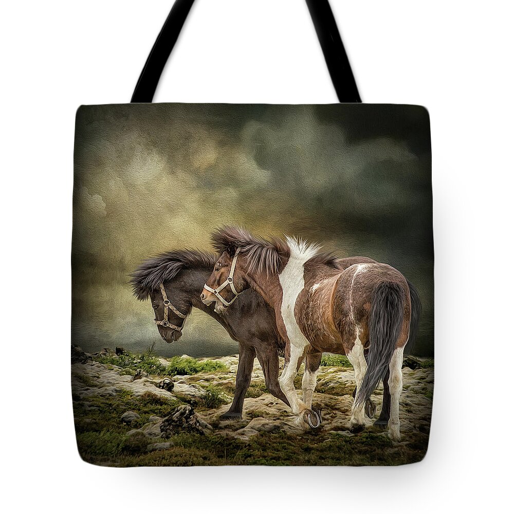 Iceland Tote Bag featuring the digital art Pals by Maggy Pease