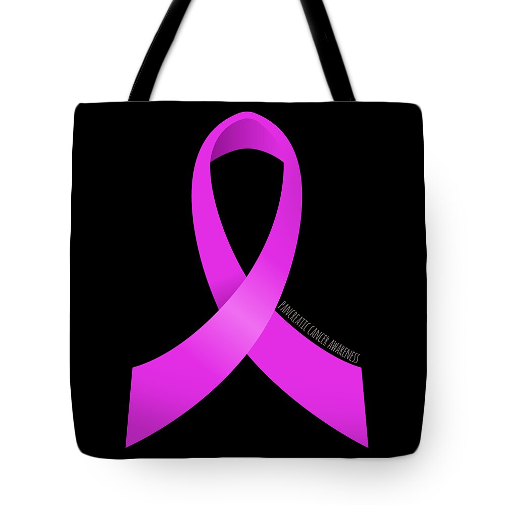 Awareness Tote Bag featuring the digital art Pancreatic Cancer Awareness Ribbon by Flippin Sweet Gear