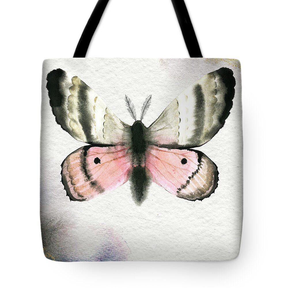 Pandora Moth Tote Bag featuring the painting Pandora Moth by Garden Of Delights