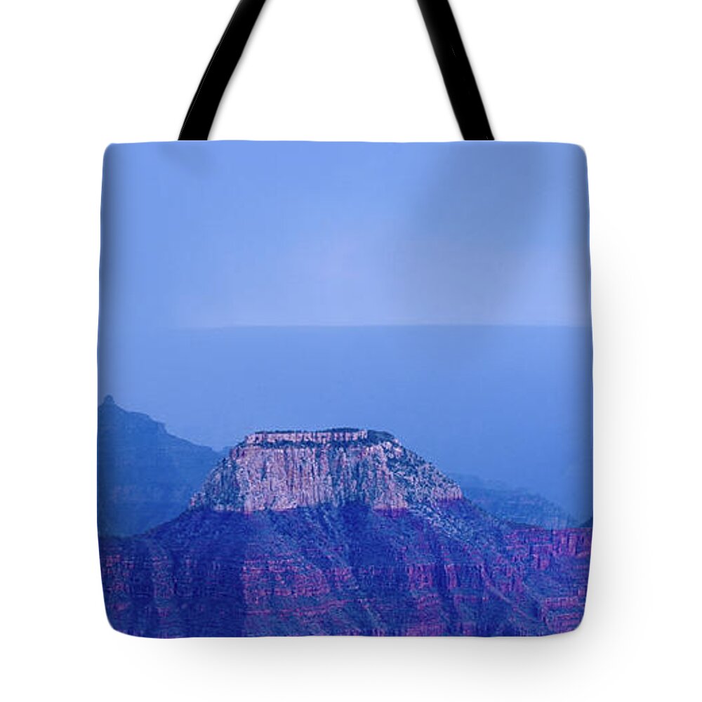 Dave Welling Tote Bag featuring the photograph Panorama Lightning Strike North Rim Grand Canyon Np Ar by Dave Welling