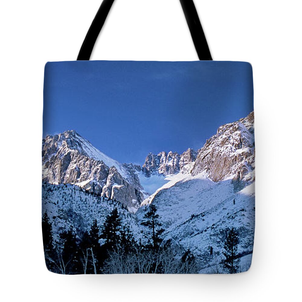 Dave Welling Tote Bag featuring the photograph Panoramic Winter Middle Palisades Glacier Eastern Sierra by Dave Welling