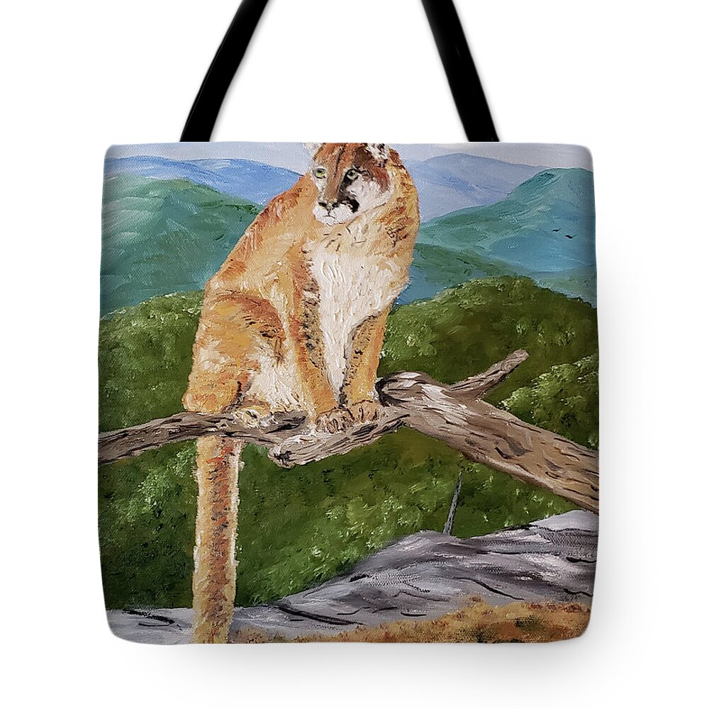 Landscape Tote Bag featuring the painting Panther Town by Stanton Allaben