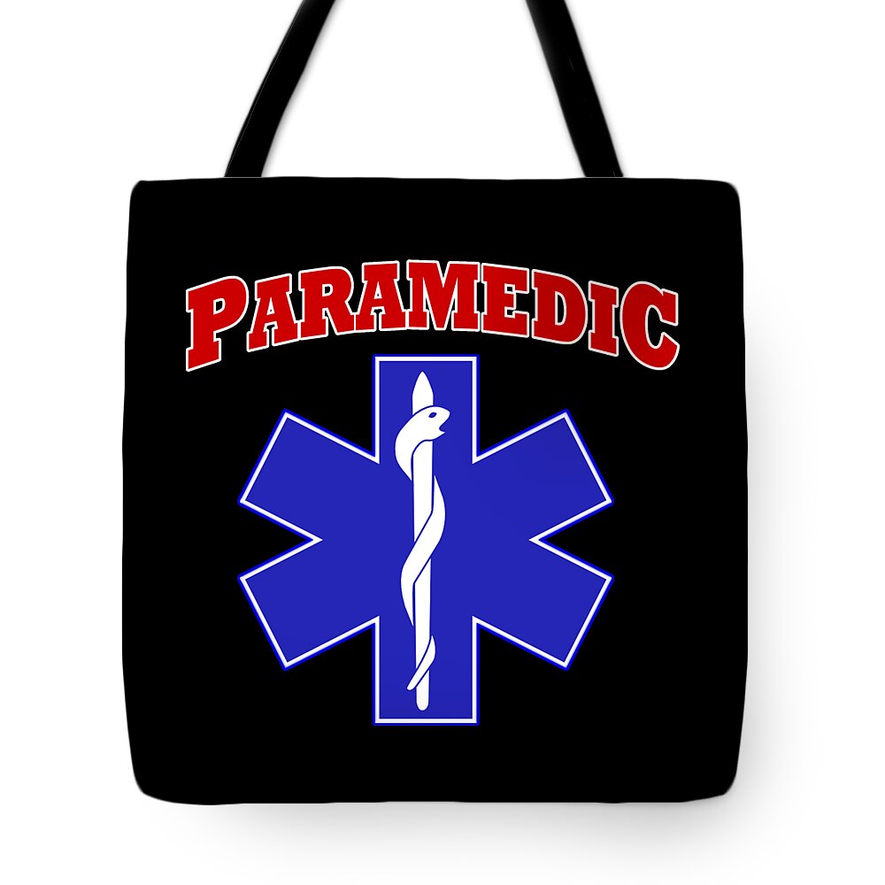 Cool Tote Bag featuring the digital art Paramedic EMS Symbol by Flippin Sweet Gear