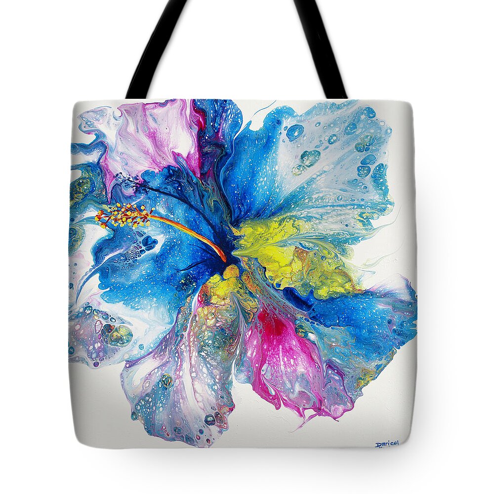 Flower Tote Bag featuring the painting Pardise Blooms by Darice Machel McGuire