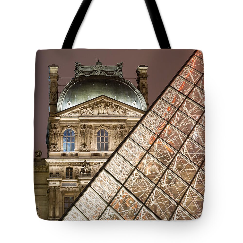 Louvre Tote Bag featuring the photograph Paris - Le Louvre museum and pyramid by Olivier Parent