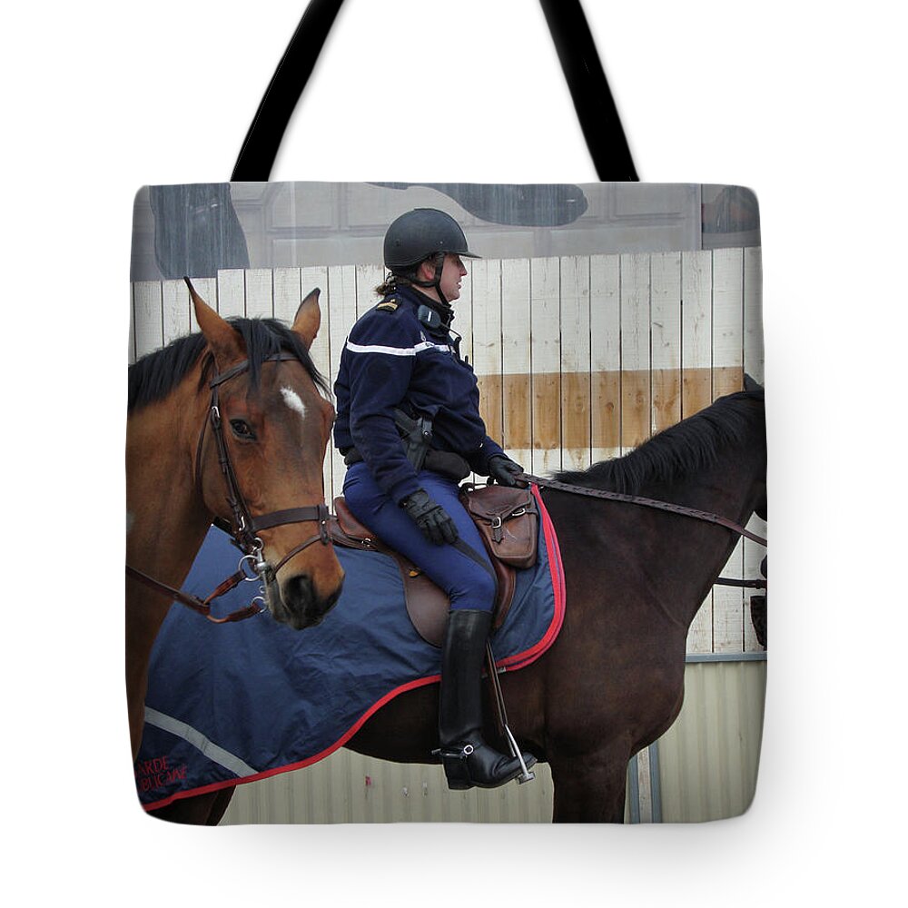 Police Tote Bag featuring the photograph Paris Police by Roxy Rich