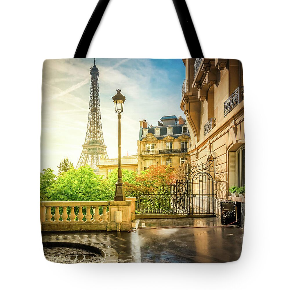 Eiffel Tote Bag featuring the photograph Paris Street by Anastasy Yarmolovich