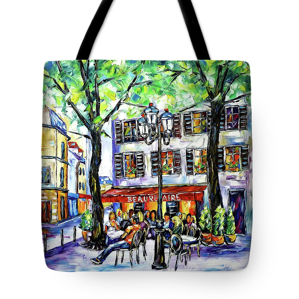 Summer In Paris Tote Bag featuring the painting Parisian Life by Mirek Kuzniar