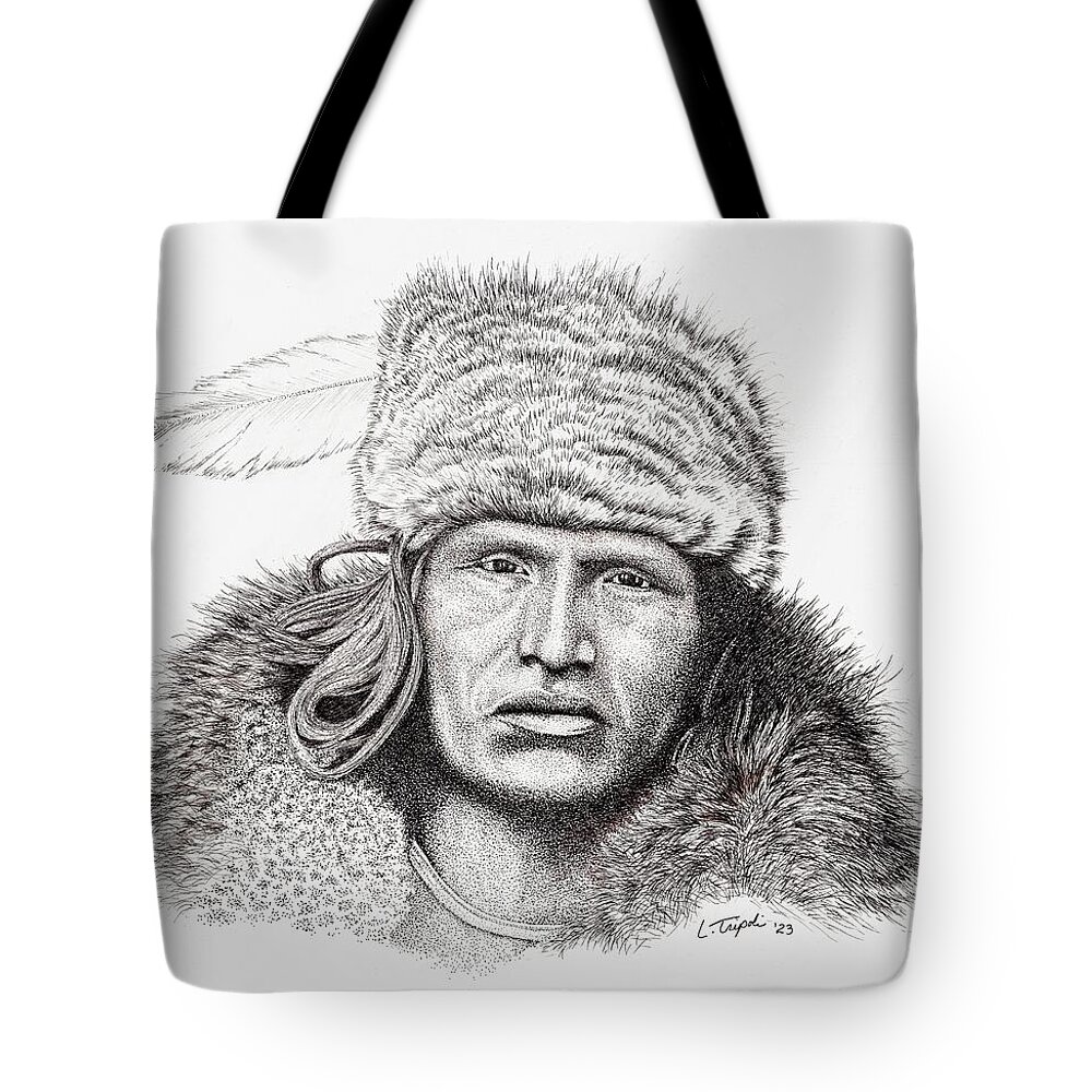 Native American Tote Bag featuring the drawing Particular Time of Day by Lawrence Tripoli