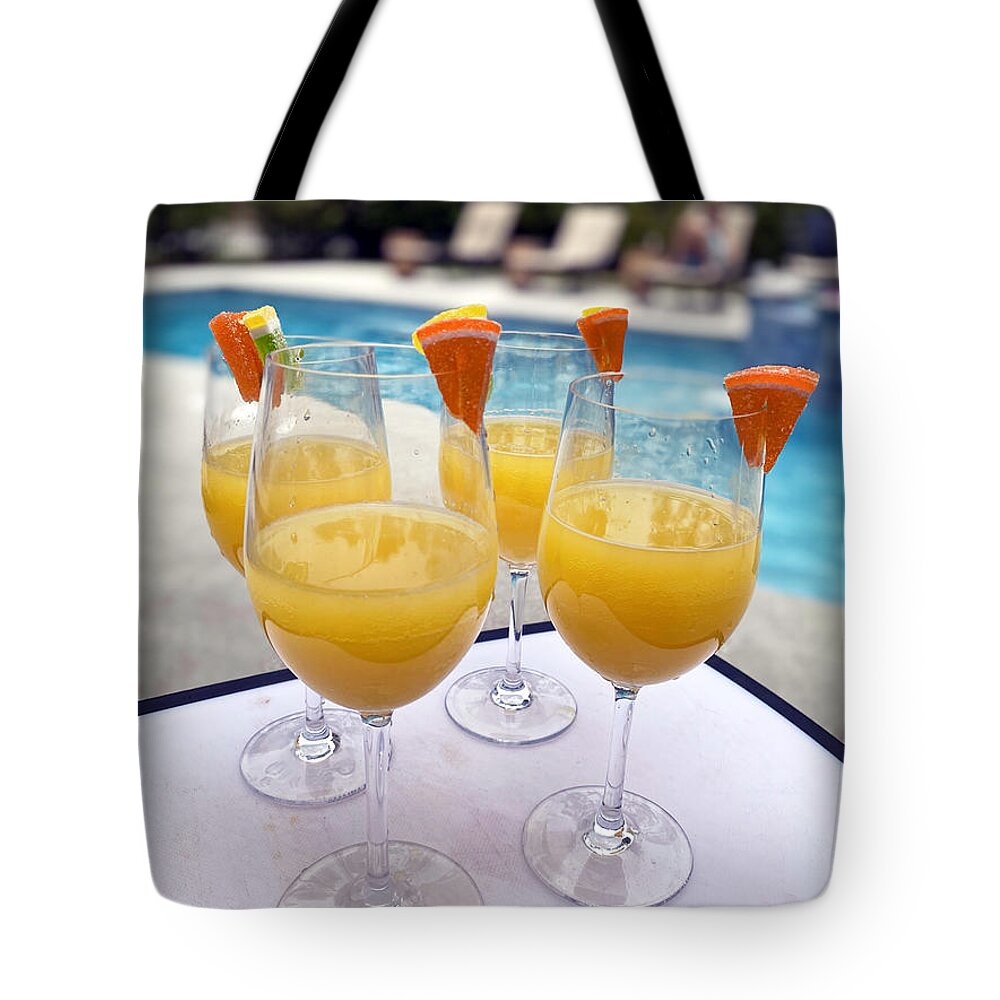 Pooltime Tote Bag featuring the photograph Party Time at the Pool 7776 by Jack Schultz