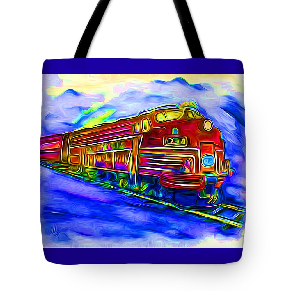 Digital Art Tote Bag featuring the digital art Party Train by Ronald Mills