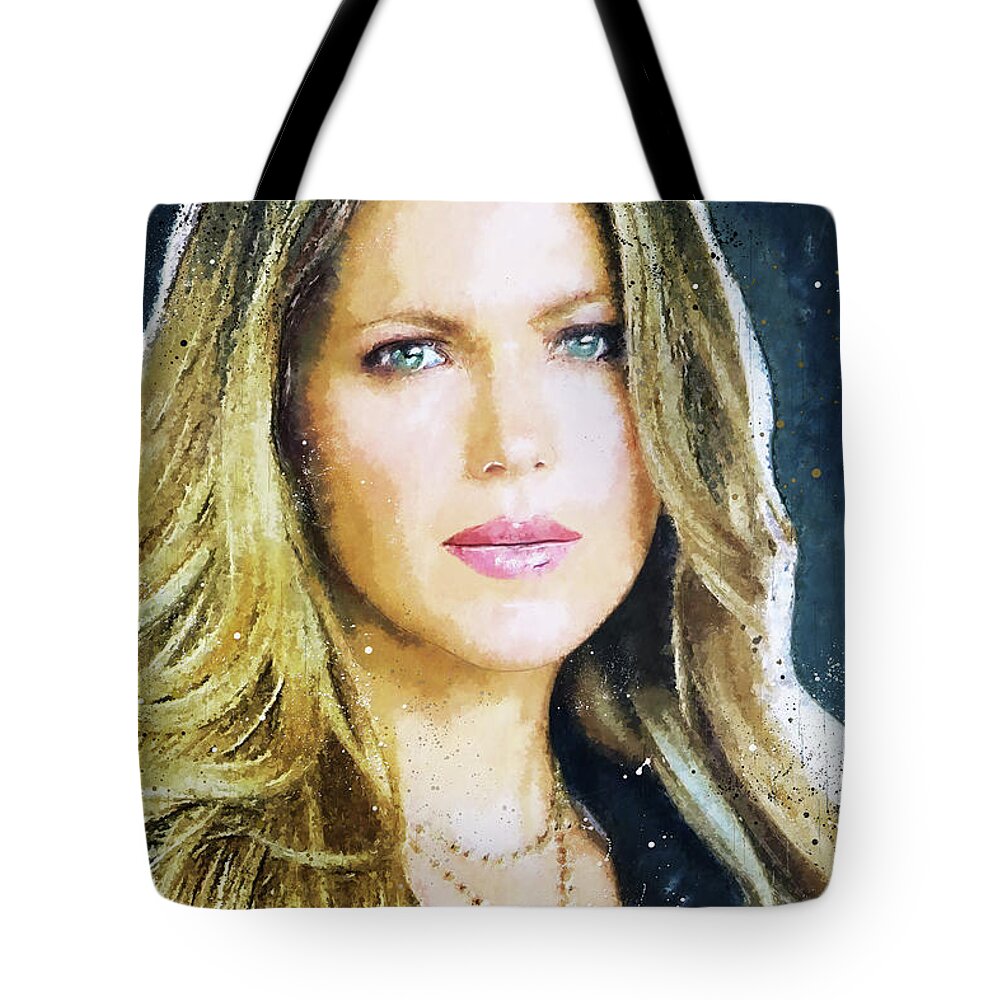 Pascale Hutton Tote Bag featuring the painting Pascale Hutton by Jordan Blackstone