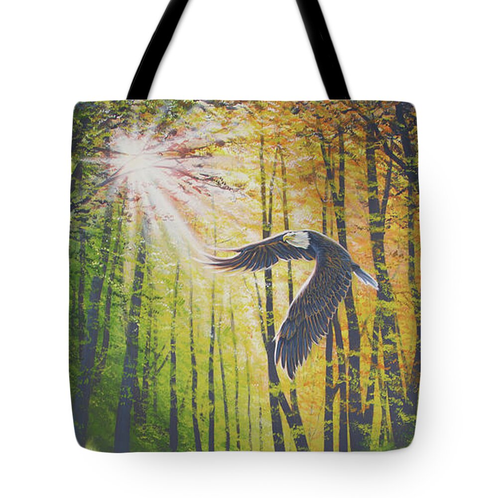 Landscape Tote Bag featuring the painting Passin' Through by Timothy Stanford